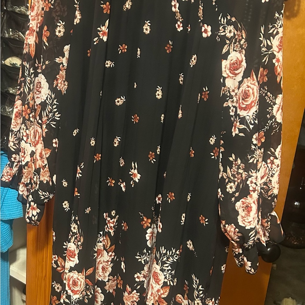 SHEIN Black Floral Dress